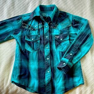 Cowgirl button down western show shirt